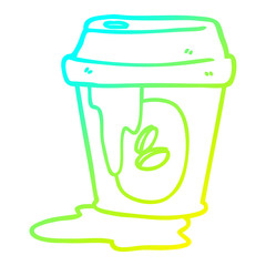 cold gradient line drawing messy coffee cup cartoon