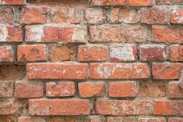 old textured red brick grunge wall