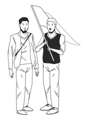 socil ctivity public protest blck white