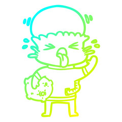 cold gradient line drawing weird cartoon alien