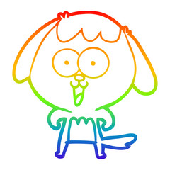 rainbow gradient line drawing cute cartoon dog
