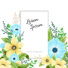 Elegant card template with beautiful flowers ornament design.