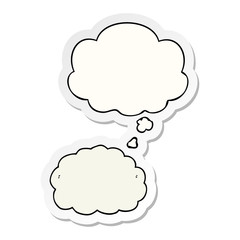 cartoon cloud and thought bubble as a printed sticker