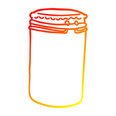 warm gradient line drawing cartoon storage jar