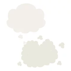 Rolgordijnen cartoon smoke cloud and thought bubble in retro style © lineartestpilot