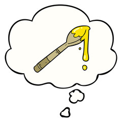 cartoon spoonful of honey and thought bubble