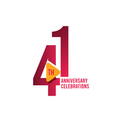 41 Years Anniversary Celebration Vector Template Design Illustration