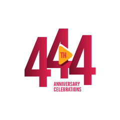 444 Years Anniversary Celebration Vector Template Design Illustration