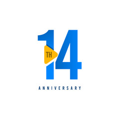 14 Years Anniversary Celebration Vector Template Design Illustration