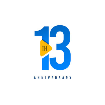 13 Years Anniversary Celebration Vector Template Design Illustration