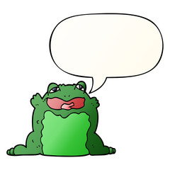 cartoon toad and speech bubble in smooth gradient style