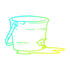 Obraz na płótnie Canvas cold gradient line drawing broken bucket cartoon