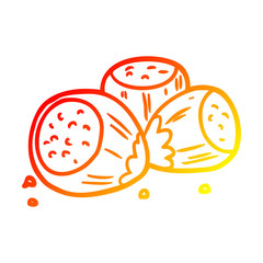 warm gradient line drawing hazelnuts