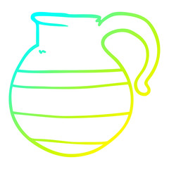 cold gradient line drawing cartoon jug