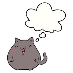 cartoon cat and thought bubble