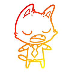 warm gradient line drawing talking cat boss