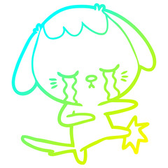 cold gradient line drawing cute cartoon elephant