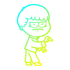 cold gradient line drawing cartoon illustration