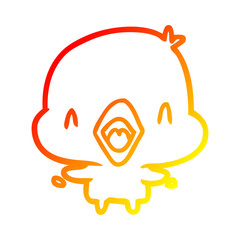 warm gradient line drawing happy bird