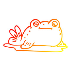 warm gradient line drawing cartoon fish