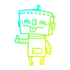 cold gradient line drawing cartoon robot