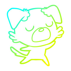 cold gradient line drawing cartoon dog