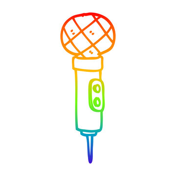 recommend clip art: rainbow gradient line drawing cartoon microphone