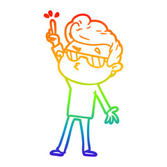 rainbow gradient line drawing cartoon cool guy