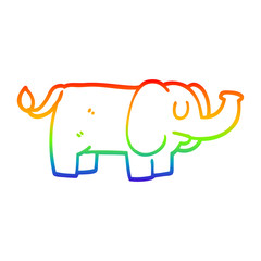 rainbow gradient line drawing cartoon funny elephant