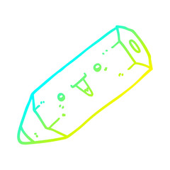 cold gradient line drawing cute cartoon pencil