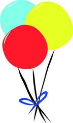 drawing of set of balloons in a bunch for designs