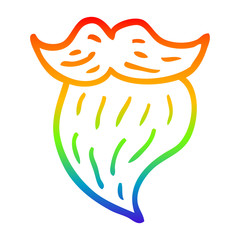 rainbow gradient line drawing cartoon white beard