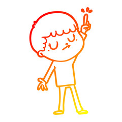 warm gradient line drawing cartoon grumpy boy