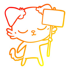 warm gradient line drawing cute cartoon dog