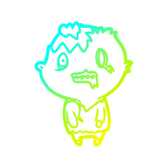 cold gradient line drawing Cartoon zombie