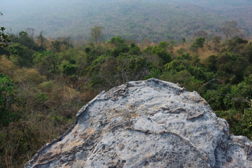 look down from cliff, view from top of mountain