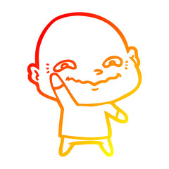 warm gradient line drawing cartoon creepy guy