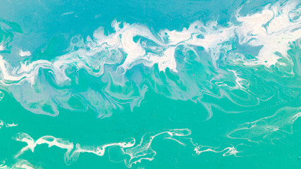 Abstract sea and waves. Very beautiful picture of acrylic. Background. Fluid art.