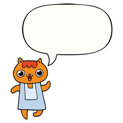 cartoon cat and speech bubble