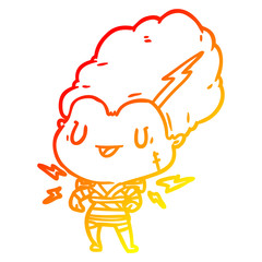 warm gradient line drawing undead monster bride woman