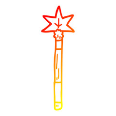 warm gradient line drawing cartoon wand