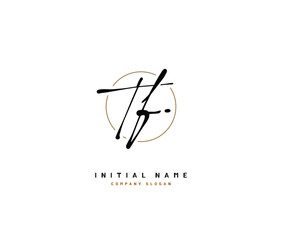 T F TF Beauty vector initial logo, handwriting logo of initial signature, wedding, fashion, jewerly, boutique, floral and botanical with creative template for any company or business.