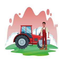 farm, animals and farmer cartoon