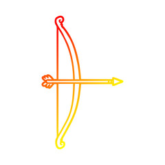 warm gradient line drawing cartoon bow and arrow