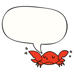 cartoon crab and speech bubble