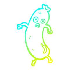cold gradient line drawing cartoon sausage