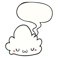 cute cartoon cloud and speech bubble
