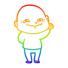 rainbow gradient line drawing cartoon creepy guy