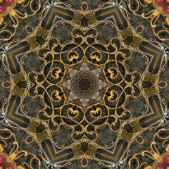 Creative for background.Floral fantasy style ornament.For fabric, print, carpet ornaments Persian relief. Finish stained glass in the Oriental style. Art graphics