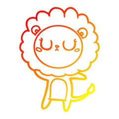 warm gradient line drawing cartoon lion